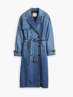 Spijkertrenchoaat blauw