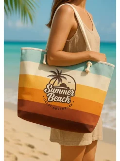 Strandtas meerkleurig - (B)55 x (H)36 x (D)15 cm