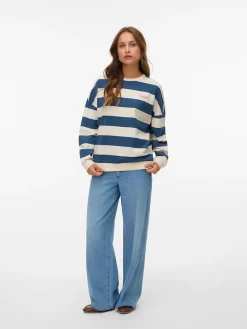 Sweatshirt blauw/crème