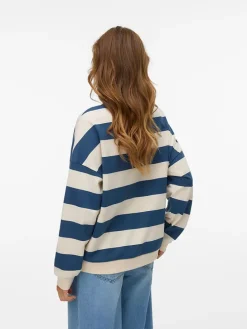 Sweatshirt blauw/crème