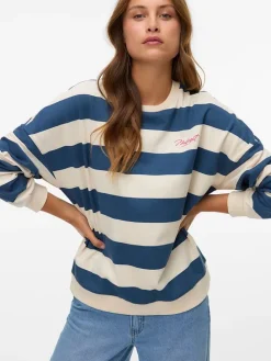 Sweatshirt blauw/crème