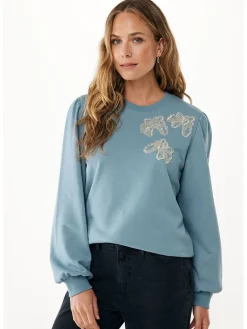 Sweatshirt ''Flower'' lichtblauw