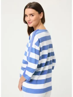 Sweatshirt lichtblauw/wit