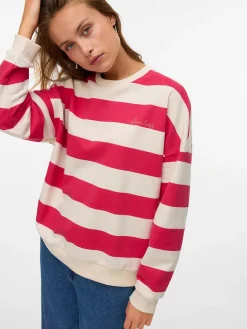 Sweatshirt rood/crème
