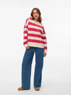 Sweatshirt rood/crème