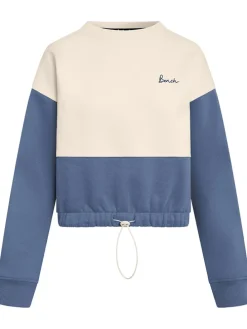 Sweatshirt wit/donkerblauw