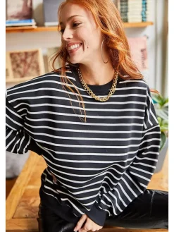 Sweatshirt zwart/wit