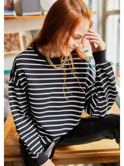 Sweatshirt zwart/wit