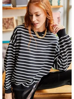 Sweatshirt zwart/wit