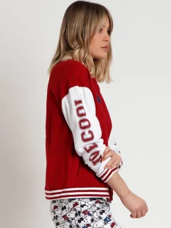 Sweatvest rood/wit