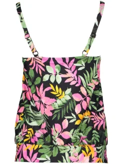 Tankinitop zwart/groen/roze