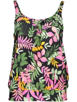 Tankinitop zwart/groen/roze