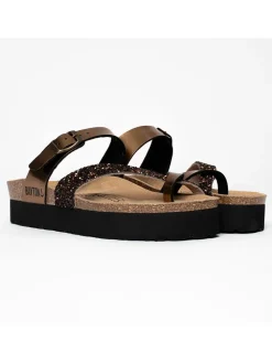 Teenslippers "Andromac" bruin