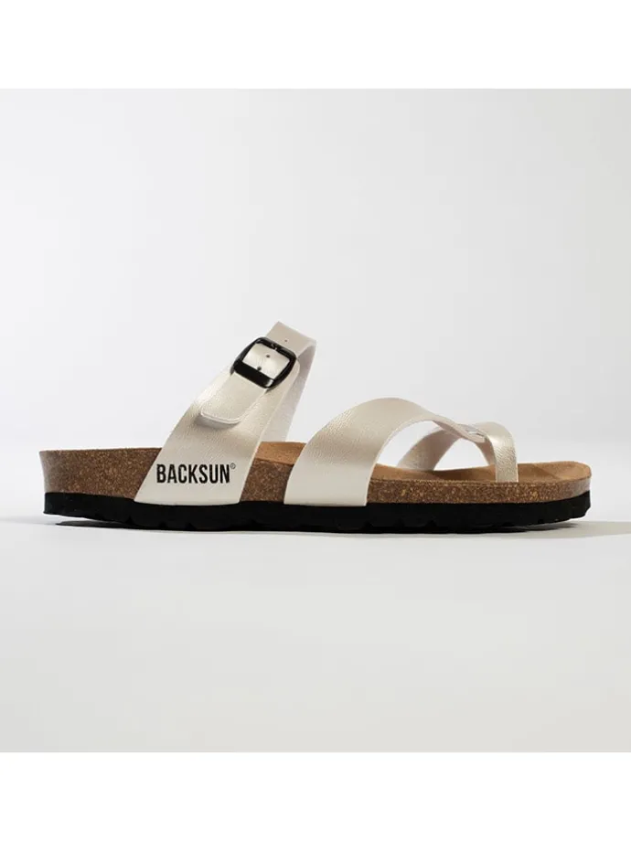 Teenslippers "Barcelone" zilverkleurig