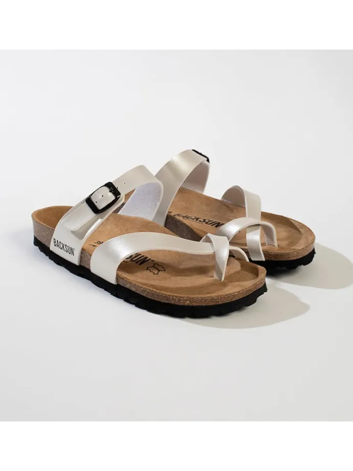 Teenslippers "Barcelone" zilverkleurig