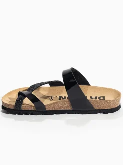 Teenslippers "Diane" zwart