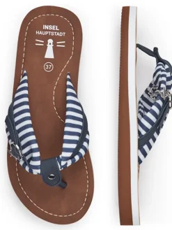 Teenslippers donkerblauw/wit