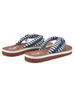 Teenslippers donkerblauw/wit