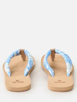 Teenslippers "Freedom Plush Bloom" lichtblauw/beige/wit