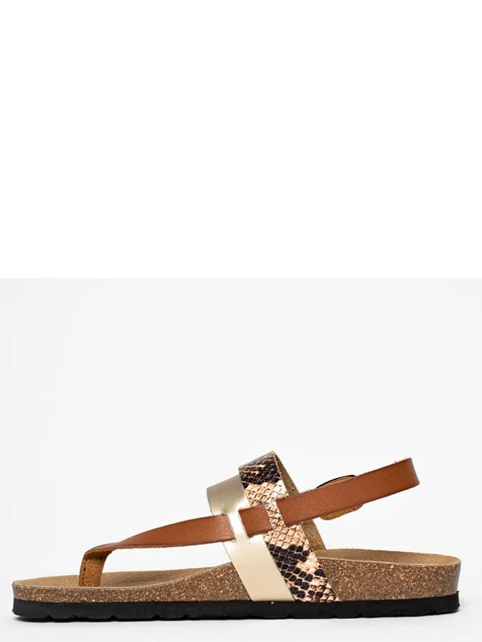 Teenslippers "Lajas" lichtbruin