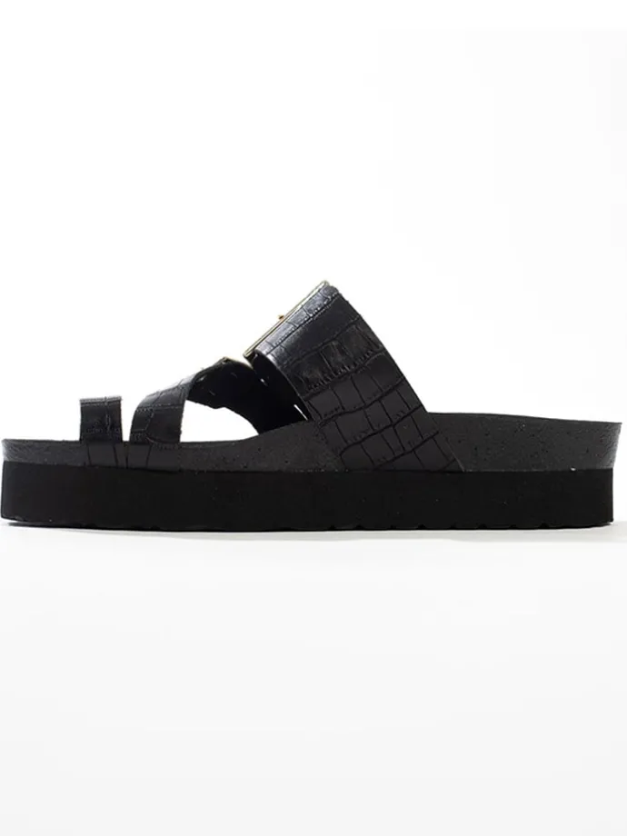 Teenslippers "Tortuga" zwart