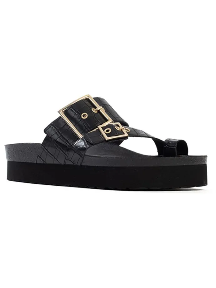 Teenslippers "Tortuga" zwart