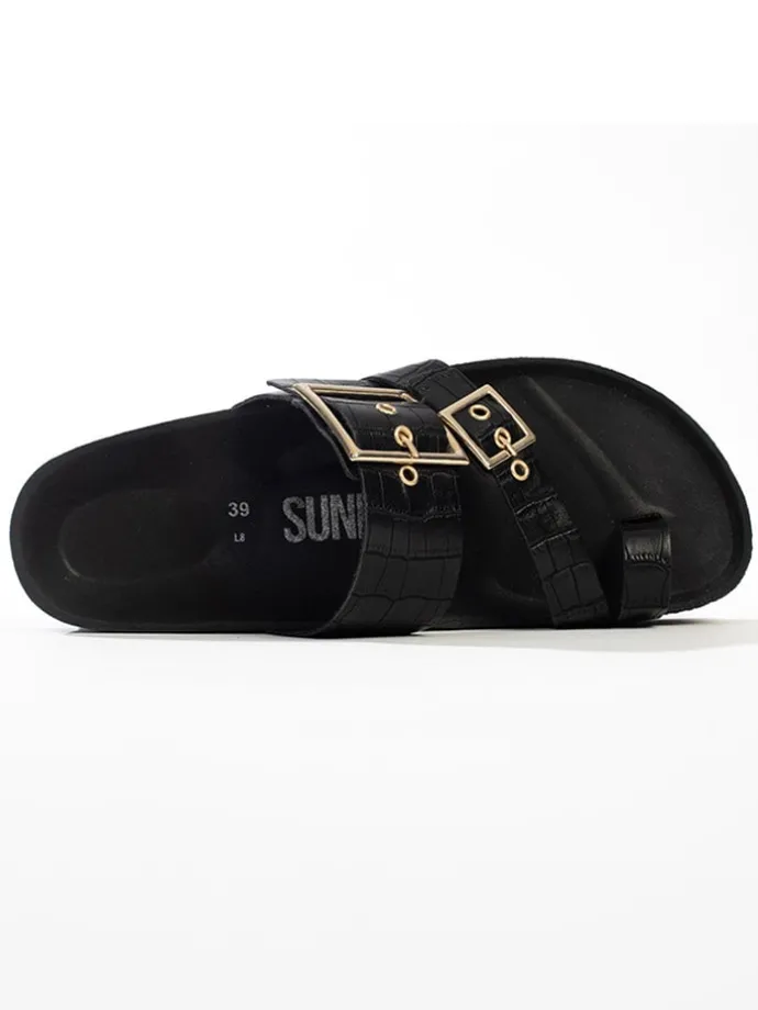 Teenslippers "Tortuga" zwart