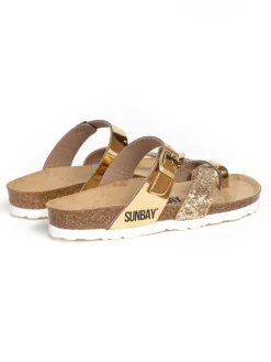 Teenslippers "Tulipe" goudkleurig