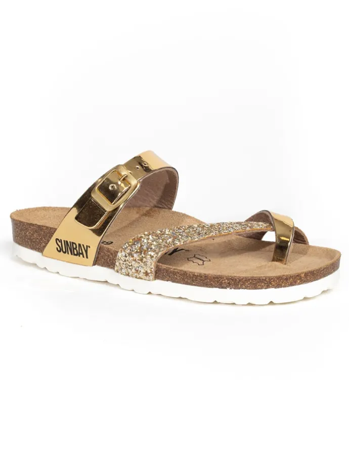 Teenslippers "Tulipe" goudkleurig