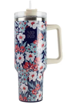 Thermobeker "Casablanca" blauw/rood/wit - 1200 ml