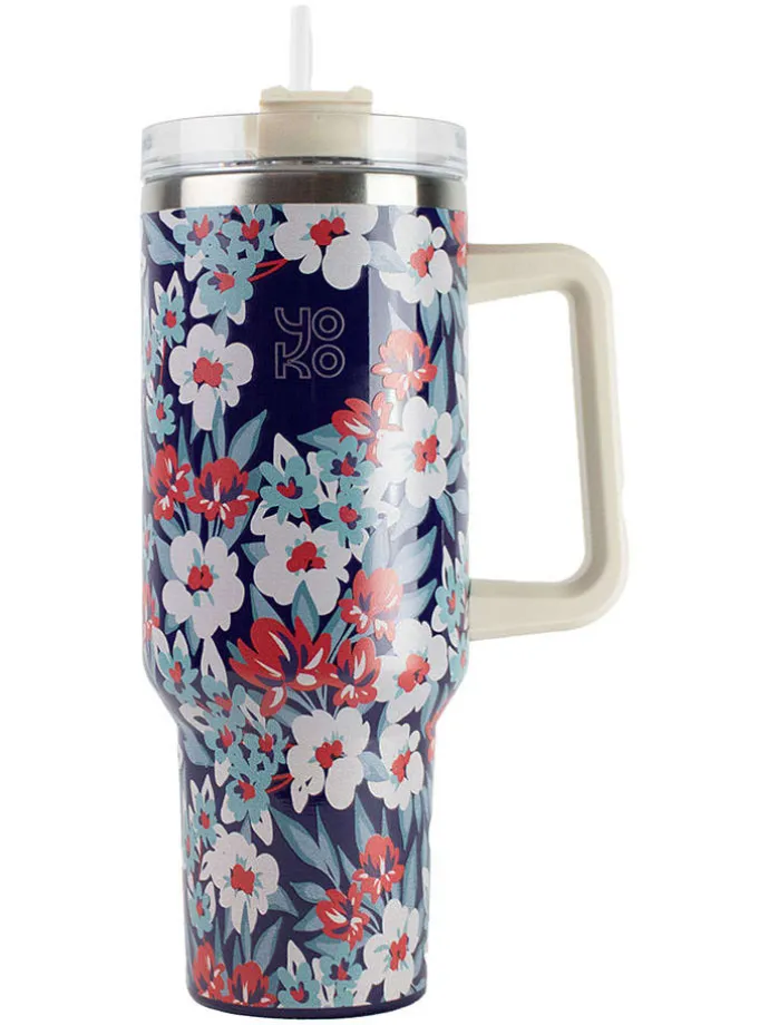 Thermobeker "Casablanca" blauw/rood/wit - 1200 ml