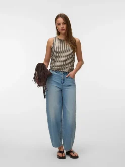 Top beige/zwart