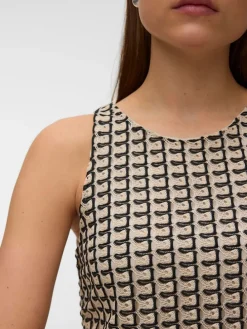 Top beige/zwart