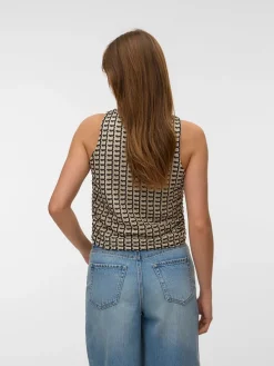 Top beige/zwart