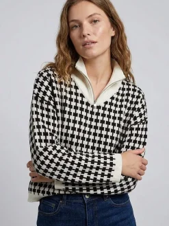 Trui "Amaria" wit/zwart