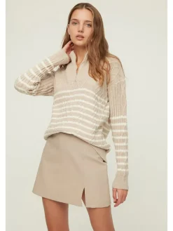Trui beige/wit