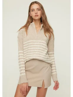 Trui beige/wit