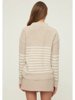 Trui beige/wit