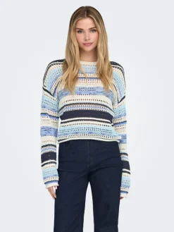 Trui blauw/crème