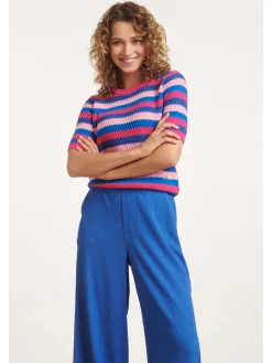 Trui blauw/roze