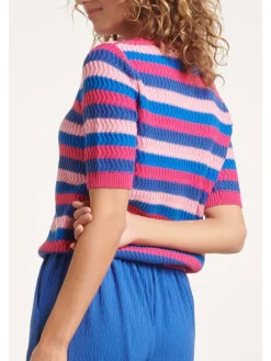 Trui blauw/roze
