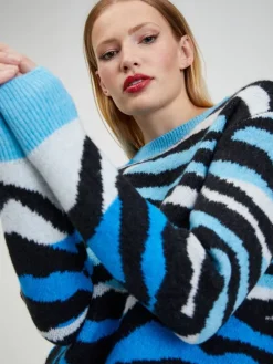 Trui blauw/zwart