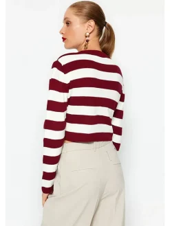 Trui bordeaux/wit
