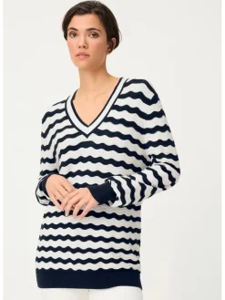 Trui donkerblauw/wit