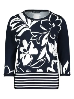 Trui donkerblauw/wit