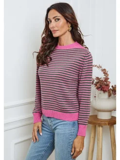 Trui "Dweg" roze/kaki