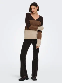 Trui "Elanora" bruin/lichtbruin/beige