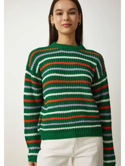 Trui groen/oranje/wit