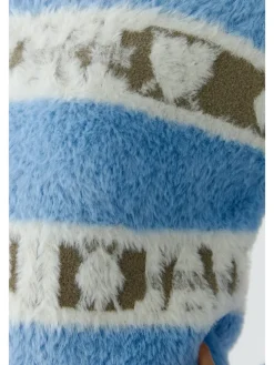 Trui lichtblauw/kaki/crème