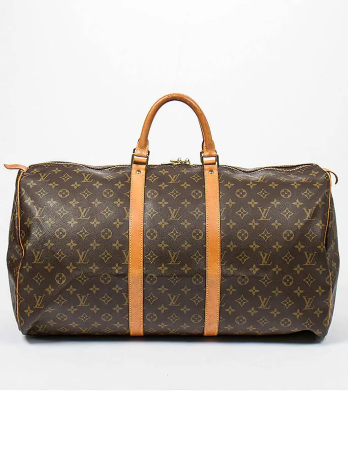 Tweedehands weekendtas "Keepall" bruin - (B)55 x (H)28 x (D)25 cm